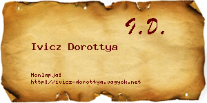 Ivicz Dorottya névjegykártya